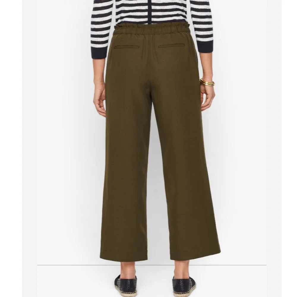 NEW! Talbots Slub Tencel Wide Leg Crop Pants - Picture 2 of 7